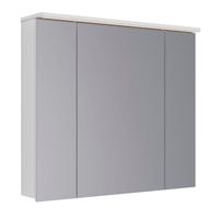 Шкаф зеркальный Lemark ZENON 90х80 см 3-х дверный, с козырьком-подсветкой, с розеткой, цвет корпуса: арт-LM90ZS-Z — фото 6, Зеркальные шкафы в ванную