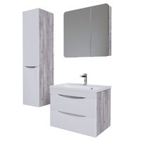 Шкаф-зеркало "ТАЛИС-70 см" Лев. бетон пайн 207006 — фото 1, Зеркальные шкафы в ванную