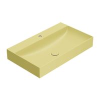 Раковина GLOBO T-EDGE подвесная или на столешницу с одним отверстием и двумя намеченными цвет SENAPE арт-B6R81SE — фото 1, Раковины накладные