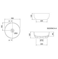 Раковина Scarabeo GLAM накладная без перелива без отверстий цвет белый матовый арт-1808 41 — фото 5, Раковины накладные