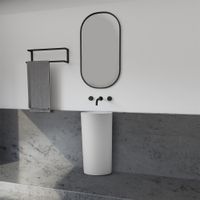 Раковина отдельностоящая ABBER Stein AS2506 белая матовая — фото 2, Раковины напольные