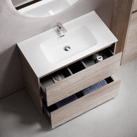 Тумба под раковину SANCOS Libra Floor напольная, 890х450х840, c двумя ящиками оснащенными доводчиками, дуб галифакс натуральный, арт. арт-LB90FEG — фото 5, Тумбы под раковину