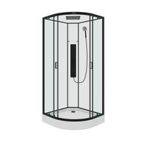 Ограждение VIVA90B N душевое Ceruttispa без поддона (90x90x195) — фото 301, Прямоугольные душевые уголки