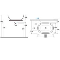 Раковина GLOBO FORTY3 на столешницу без отверстий цвет белый SC012BI — фото 3, Раковины накладные