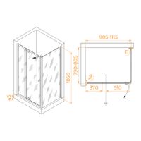 Душевой уголок RGW PA-44B (PA-02B + Z-050-1B) 1000x800 41084408-014 — фото 1, Душевые уголки