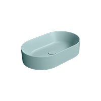 раковина накладная KUBE X 60x37 без перелива голубой матовый арт-945815 — фото 2, Раковины накладные