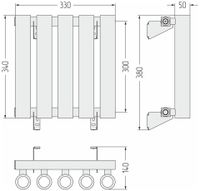 Отопительный радиатор Сунержа Кумир-0 300х330 5 секций Без покрытия арт-00-0340-3005 — фото 4, Радиаторы отопления