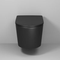 Унитаз подвесной Grossman (520х360х365) безободковый,смыв торнадо,черный матовый с тонкой крышкой,микролифт,1 место арт-GR-4499BMSQ — фото 5, Подвесные унитазы