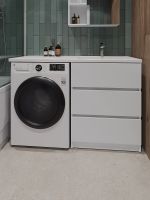 Orange Sistema Тумба напольная с правой раковиной 130 см под стиральную машину, белый арт-ST-70TUW+RAR — фото 8, Тумбы с раковиной