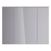 Шкаф зеркальный Lemark ZENON 100х80 см 3-х дверный, с козырьком-подсветкой, с розеткой, цвет корпуса арт-LM100ZS-Z — фото 4, Зеркальные шкафы в ванную