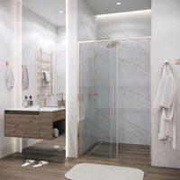 Дверь в нишу Grossman Galaxy 100.K33.01.100.32.00 (100х195) золото сатин,стекло прозрачное,раздвижная, 1 место — фото 5, Раздвижные душевые двери