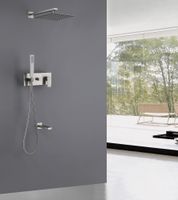 Душевая система ABBER Daheim скрытого монтажа с изливом, сатин арт-AF8217SP — фото 2, Встраиваемые душевые комплекты