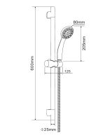 OneLife Душевой гарнитур, штанга 600 мм, лейка 1 режим, шланг 1,5 м, черный арт-OL11B — фото 1, Душевые гарнитуры на штанге