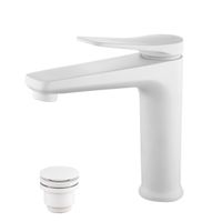 Bronx Смеситель для умывальника средний, монолитный, белый, LM, арт-LM3737MW — фото 1, Смесители для раковины