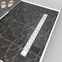 К-т водоотводящий желоб DP20-900 из нержавеющей стали + Декор. решетка DR20-900 арт-DP20900-DR20900 — фото 1, Душевые лотки