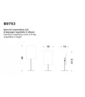 Косметическое зеркало COLOMBO DESIGN SPECCHI INGRANDITORI B9753 настольное увеличение 3 раза регулируемое по высоте цвет хром — фото 1, Зеркала в ванную комнату