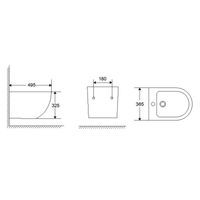 Биде подвесное Azario Grado 495х365х325 санфаянс, белый арт-AZ-0046F — фото 8, Биде подвесные