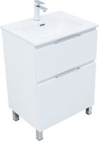 Тумба с раковиной Aquanet Алвита new 60 (Flat) напольная 2 ящ. цв. белый матовый 00345675 — фото 5, Тумбы с раковиной