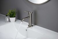 AQ1310BGM ЕВРОПА смеситель для раковины 89, без донного клапана, оружейная сталь — фото 2, Смесители для раковины