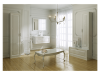 Напольная дополнительная тумбас одним выдвижным ящиком в белом глянцевом цвете. арт-Emp.03.10/W — фото 2, Тумбы с раковиной