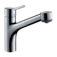 Смеситель для кухни, Hansgrohe, Talis M52, Eco, тип открывания воды-однорычажный, тип регулирования воды-керамический картридж, монтаж-на раковину/столешницу, отверстия для монтажа-1, высота, мм-224, вынос излива, мм-222, тип излива-выдвижной, поворотный, тип подводки-гибкая, стандарт подвода воды-3/8", цвет-хром арт-32845000 — фото 1, Смесители для кухни