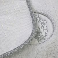 Коврик д/ванной комнаты 60х100 см., вышивка логотип MIGLIORE, белый, окантовка серебро 31922 — фото 9, Коврики для ванной комнаты