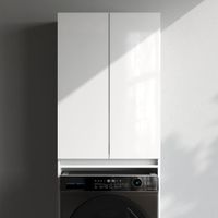 X-Joy Шкаф над стир.машиной с дверями, узкий, 65 см, белый арт-M85CSX0652WG1 — фото 2, Шкафы для ванной