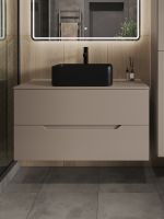 Товар: Orange Line тумба с раковиной подвесная 100 см, латте/черный арт-Li-100TuLMDF+B02-460MB - фото 3 Orange Line тумба с раковиной подвесная 100 см, латте/черный арт-Li-100TuLMDF+B02-460MB — фото 3, Тумбы с раковиной