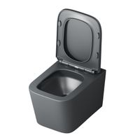 Унитаз подвесной Grossman (485х340х290) безободковый,смыв торнадо,серый матовый с тонкой крышкой,микролифт,1 место арт-GR-4404GMSQ — фото 2, Подвесные унитазы