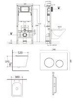 Agger Унитаз подвесной безободковый TORNADO белый с инсталляцией, микролифт, кнопка смыва хром арт-ATI10150+APB100 — фото 1, Комплекты унитаз + инсталляция