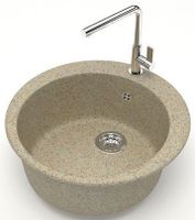 Кухонная мойка AZARIO Vital 507x507x200 искусственный мрамор, цвет Песочный арт-CS00078347 — фото 1, Кухонные мойки