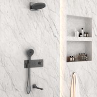 Душевой комплект VSFW-432TI1GM встраиваемый, вороненая сталь — фото 3, Встраиваемые душевые комплекты