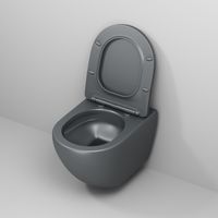 Унитаз подвесной Grossman (520х360х320) безободковый,смыв торнадо,серый матовый с тонкой крышкой,микролифт,1 место арт-GR-4457GMSQ — фото 6, Подвесные унитазы