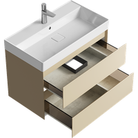 Товар: Подвесная тумба с двумя ящиками 81 см, цвет морская дюна с умывальником GE01082MD - фото 1 Подвесная тумба с двумя ящиками 81 см, цвет морская дюна с умывальником GE01082MD — фото 1, Тумбы с раковиной