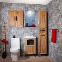 Тумба под раковину напольная Бриклаер ЛОФТ метрополитен грей, 45 см 4627125413384 — фото 4, Тумбы с раковиной