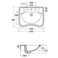 Товар: Раковина GLOBO AUSILIA подвесная с одним отверстием цвет белый DS006BI - фото 2 Раковина GLOBO AUSILIA подвесная с одним отверстием цвет белый DS006BI — фото 2, Раковины подвесные