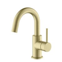 AQ1307BG ЕВРОПА смеситель для раковины, без донного клапана, шлиф. золото — фото 1, Смесители для раковины