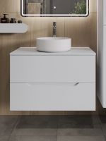 Orange Line тумба с раковиной подвесная 80 см, белый арт-Li-80TuwMDF+B09-360W — фото 3, Тумбы с раковиной