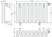 Отопительный радиатор Сунержа Кумир-0 EU50 правый 300х540 8 секций Золотой шёлк арт-32-0351-3008 — фото 5, Радиаторы отопления