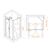 Душевой уголок RGW PA-144B (PA-104B+Z-050-2B+O-204B) 900x800 060814498-14 — фото 1, Душевые уголки