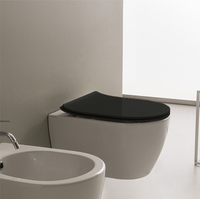 Сиденье с крышкой Scarabeo MOON/GLAM с микролифтом цвет черный матовый арт-5530/B 49 — фото 2, Сиденья для унитаза