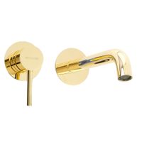 FORTIS См-ль д/раковины моноком. скрытого монтажа настен. на 2 отв. дон.клапан "click-clack", золото арт-31548 — фото 3, Смесители для раковины