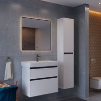 Зеркало Lemark MIOBLACK 80х80 см с интерьерной подсветкой, с подогревом арт-LM80ZM-black — фото 5, Зеркала в ванную комнату