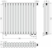 Отопительный радиатор Сунержа Эстет-11 EU50 500х585 13 секций Состаренная бронза арт-05-0312-5013 — фото 3, Радиаторы отопления