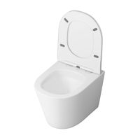 Унитаз подвесной Grossman GR-4477MSQ (485х360х330) безободковый,смыв торнадо,белый матовый с тонкой крышкой,микролифт,1 место — фото 2, Подвесные унитазы