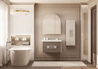 Шкаф-колонна АР-ДЕКО 40, двустворчатая, подвесная, кашемир 1A284703DD6E0 — фото 6, Шкафы для ванной