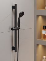 OneLife Душевой гарнитур, штанга 600 мм, лейка 1 режим, шланг 1,5 м, черный арт-OL11B — фото 3, Душевые гарнитуры на штанге