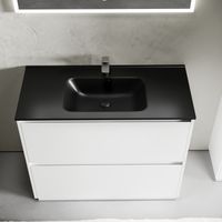 Тумба под раковину SANCOS Libra Floor напольная, 990х450х840, c двумя ящиками оснащенными доводчиками, белый глянец , арт. арт-LB100FW — фото 12, Тумбы под раковину