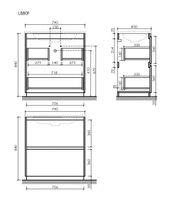 Тумба под раковину SANCOS Libra Floor напольная, 790х450х840, c двумя ящиками оснащенными доводчиками, белый глянец , арт. арт-LB80FW — фото 14, Тумбы под раковину