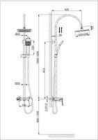 Товар: Душевая система D&K Rhein , хром арт-DA1323701C05 - фото 4 Душевая система D&K Rhein , хром арт-DA1323701C05 — фото 4, Душевые стойки